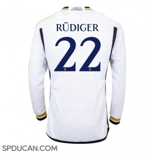 Muški Nogometni Dres Real Madrid Antonio Rudiger #22 Domaci 2023-24 Dugi Rukav